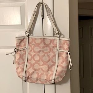 Pink and white coach